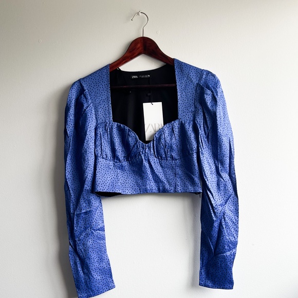 Zara Polka Dot Cropped Top - Picture 7 of 13